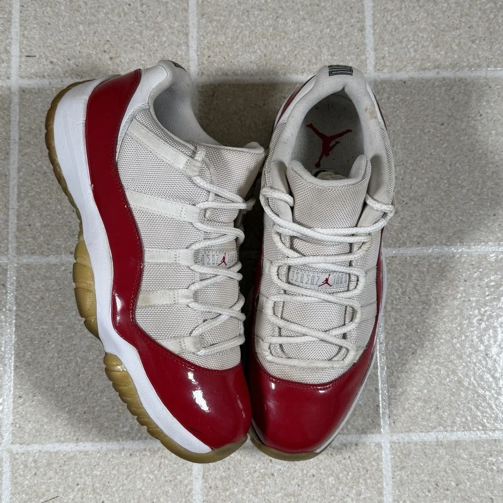 Jordan Air Jordan 11 Retro Low Cherry White Varsity Red 528895-102 Sneaker Size